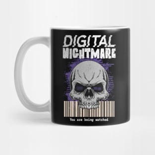 Digital Nightmare Skull Surveillance Design Mug